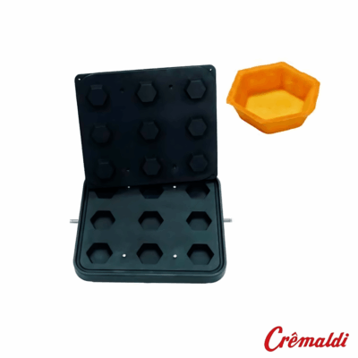 Placa profesional para 9 tartaletas hexagonales (70×70 mm)